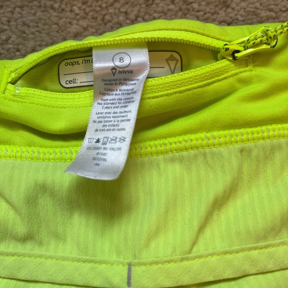 lululemon kids yellow shorts - Picture 3 of 5